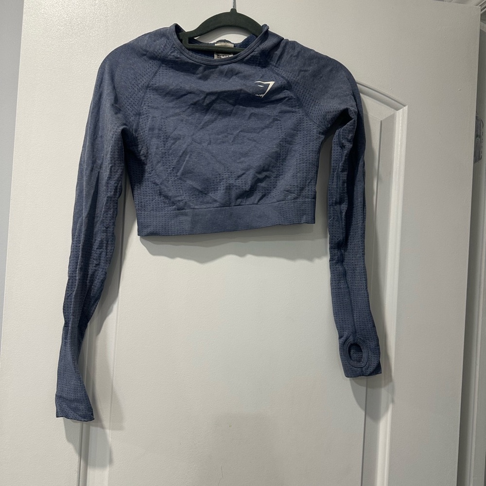 Gymshark Navy Long Sleeve Crop Top